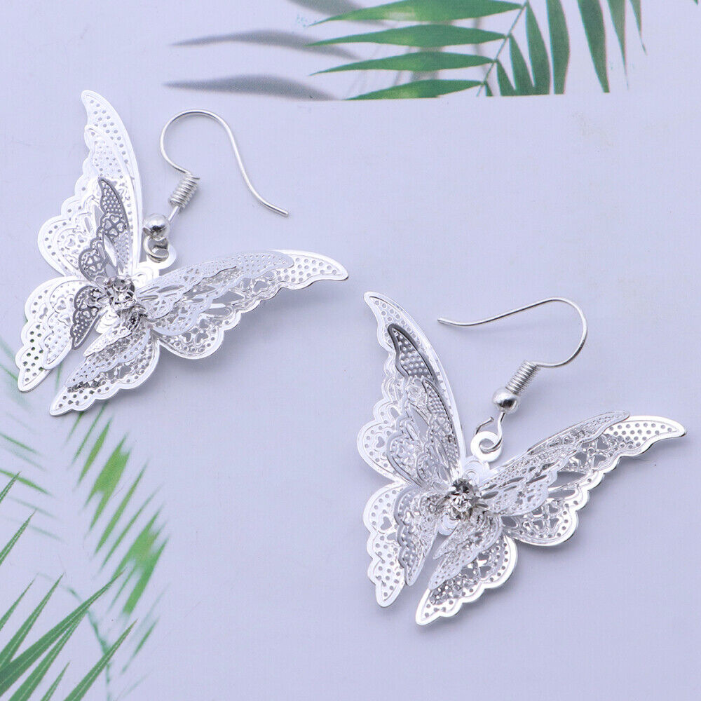 Silver Lovely Butterfly Earrings