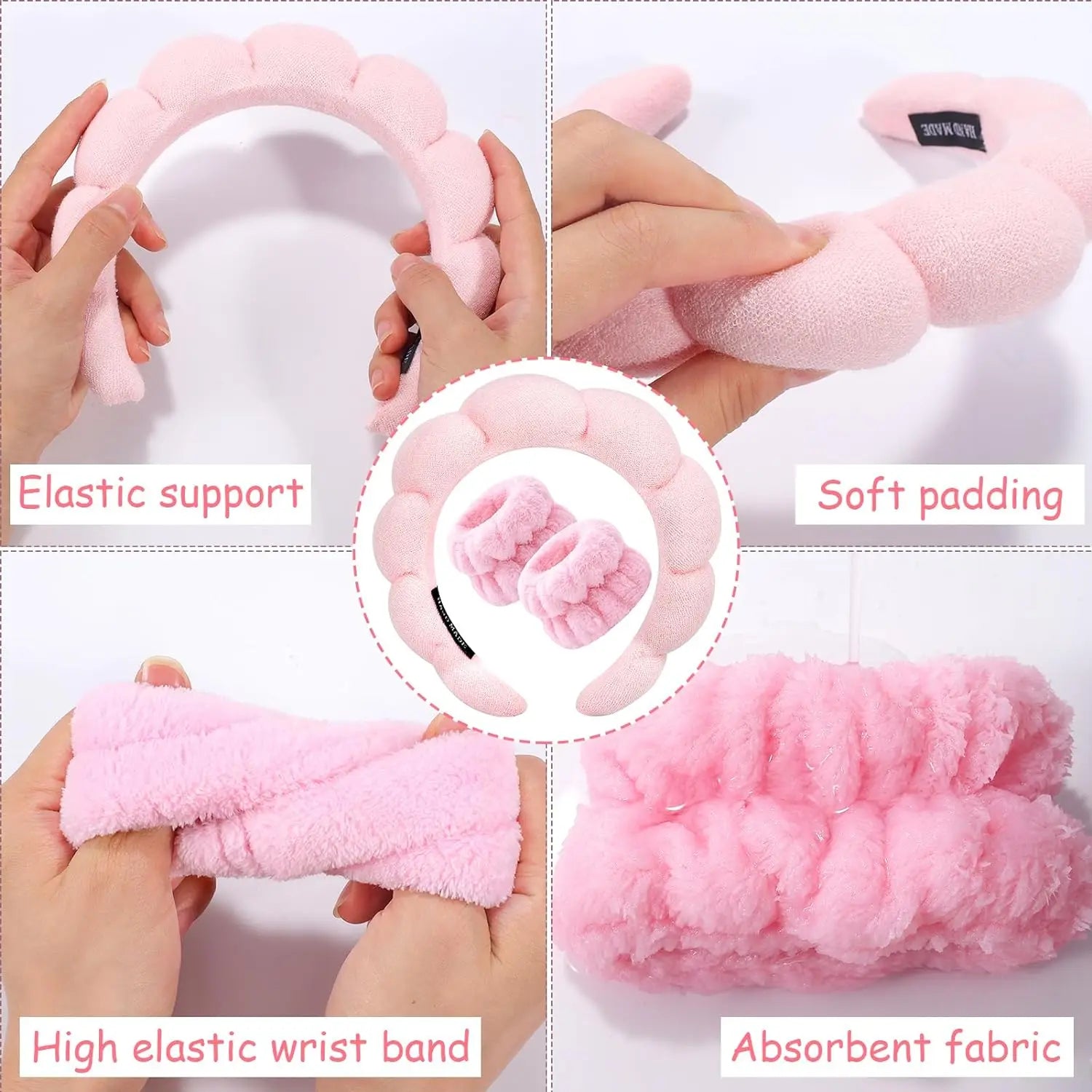 3pc Sponge Spa Headband