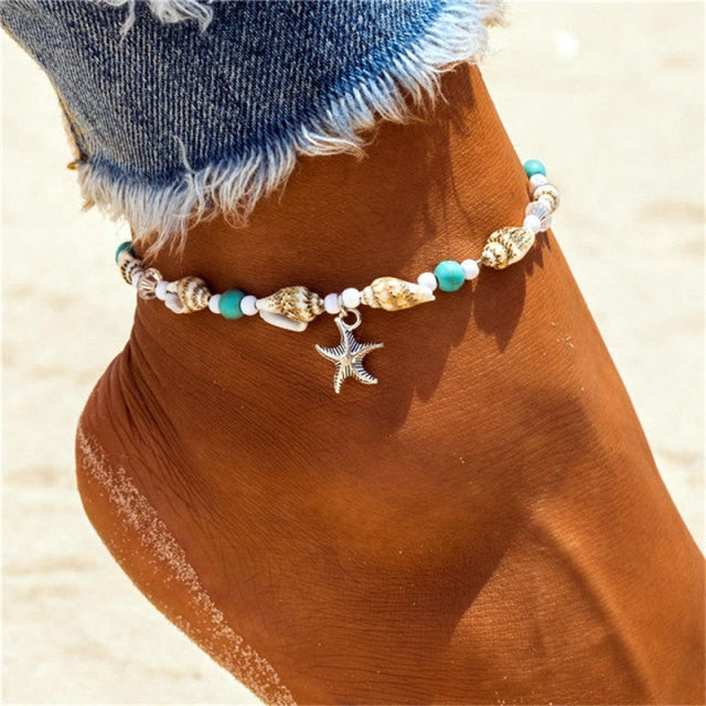 New Shell Beads Starfish Anklets