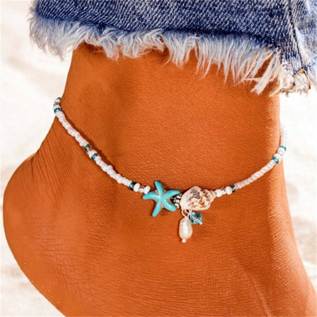 New Shell Beads Starfish Anklets