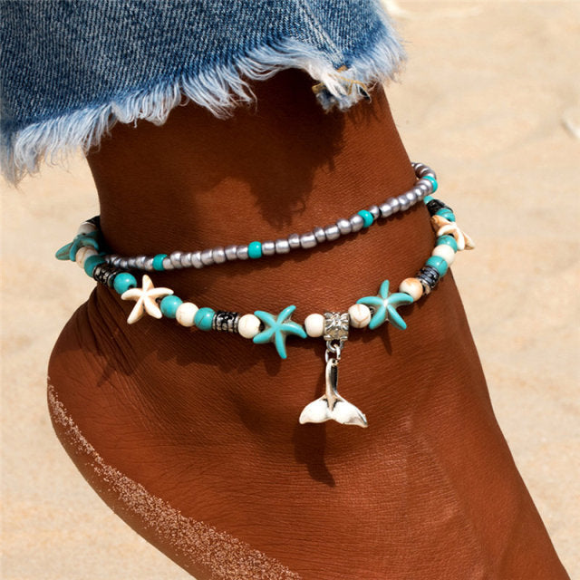 New Shell Beads Starfish Anklets