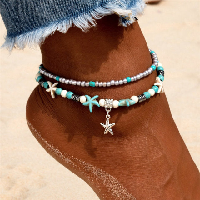 New Shell Beads Starfish Anklets