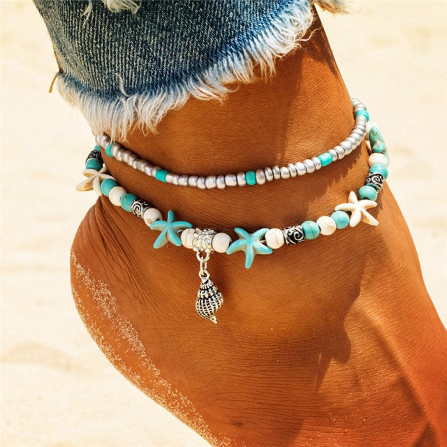 New Shell Beads Starfish Anklets