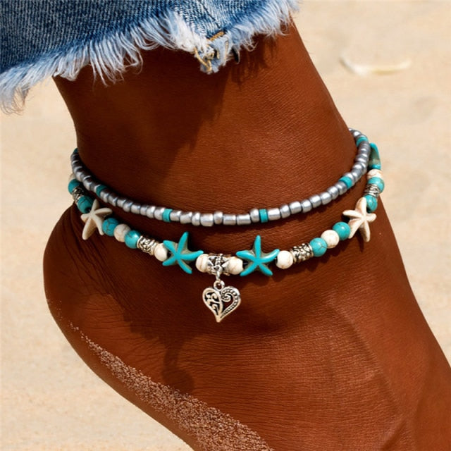 New Shell Beads Starfish Anklets