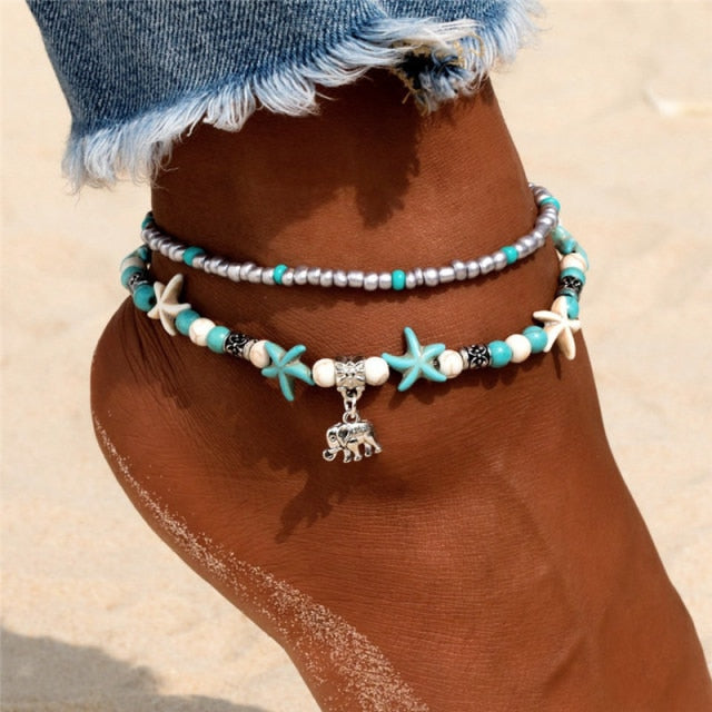 New Shell Beads Starfish Anklets