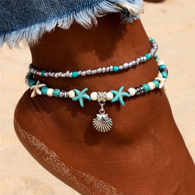 New Shell Beads Starfish Anklets