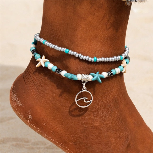 New Shell Beads Starfish Anklets