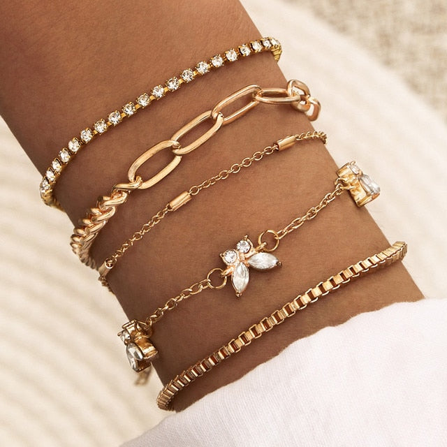 Bohemian Rhinestone Butterfly Bracelets