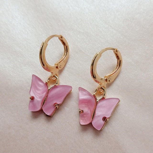 Retro Acrylic Butterfly Earrings