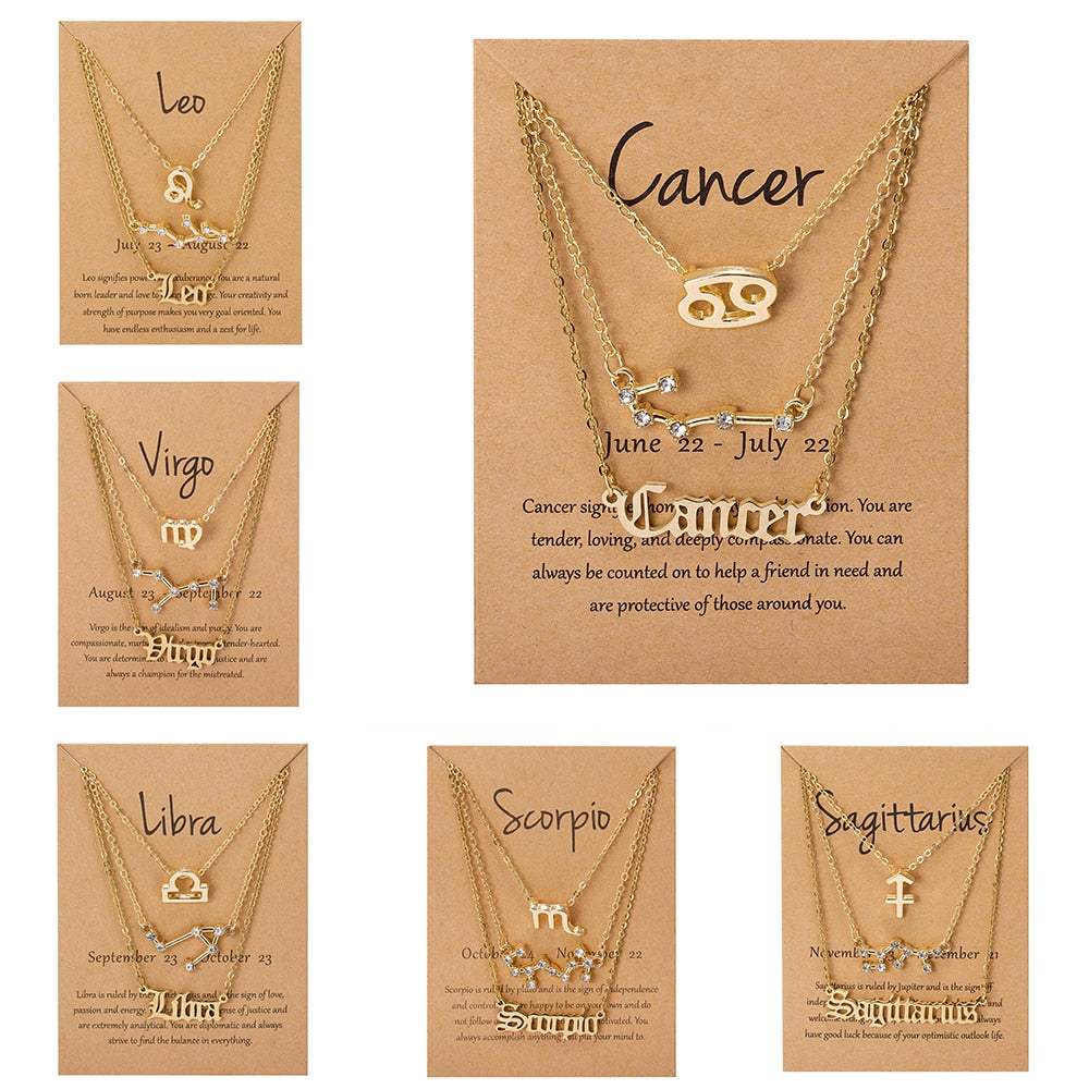 3Pcs/Set Cardboard Star Zodiac Sign Pendant