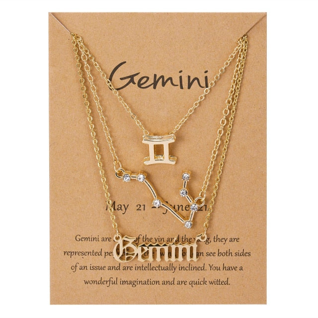 3Pcs/Set Cardboard Star Zodiac Sign Pendant