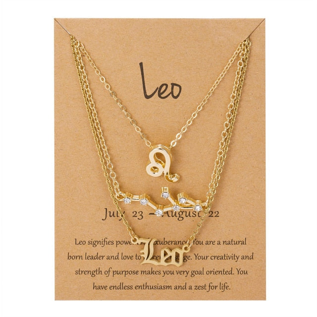 3Pcs/Set Cardboard Star Zodiac Sign Pendant