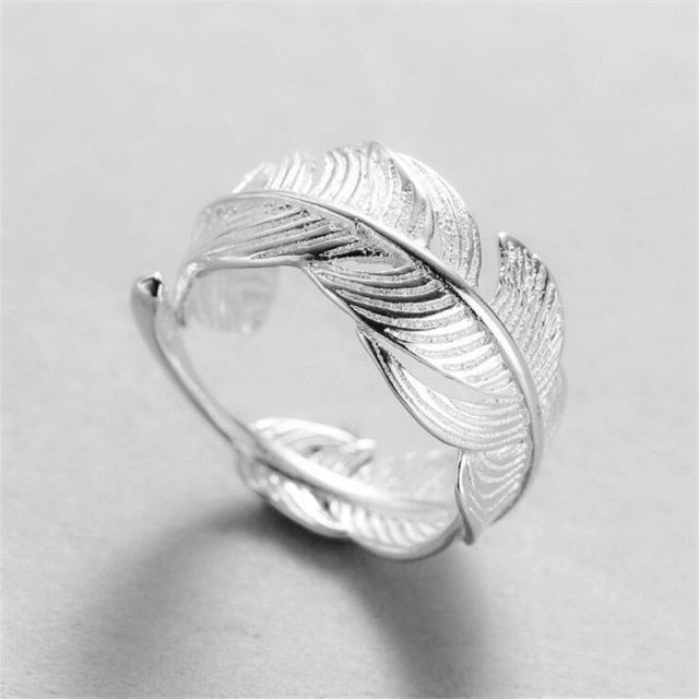 Simple Fashion Silver Leaf Ring