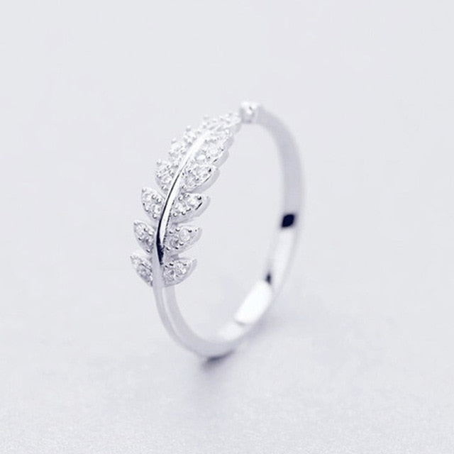 Simple Fashion Silver Leaf Ring