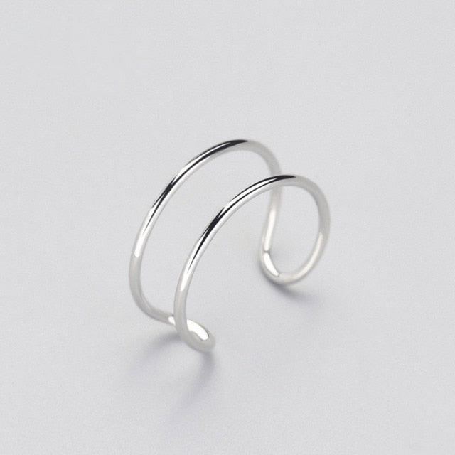 Simple Fashion Silver Leaf Ring