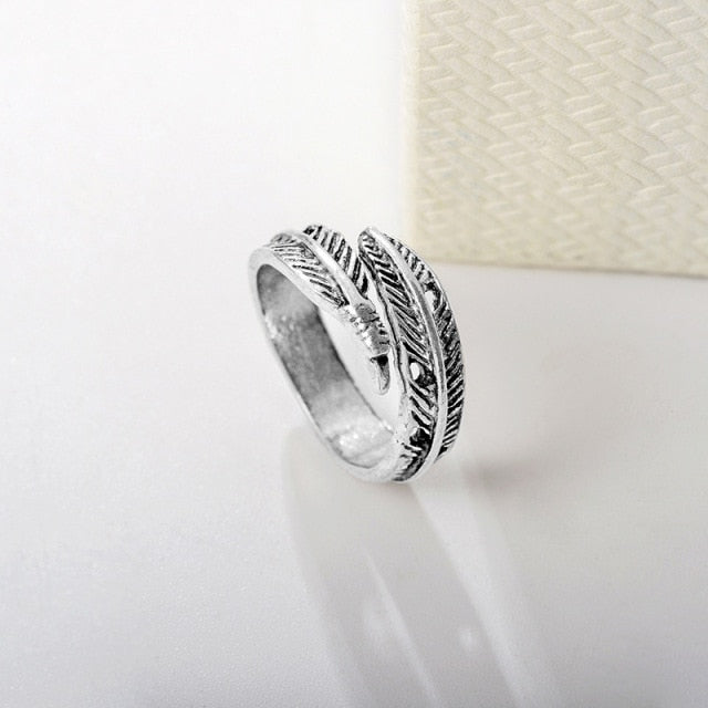 Simple Fashion Silver Leaf Ring