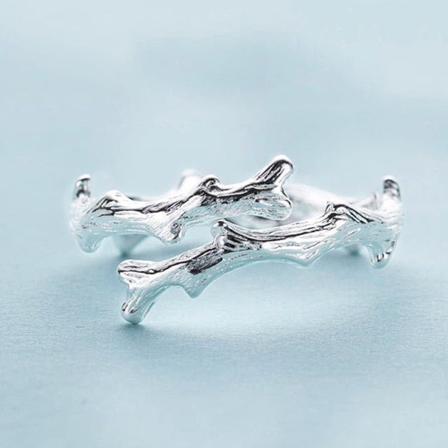 Simple Fashion Silver Leaf Ring