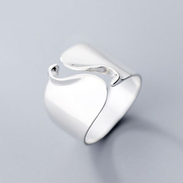 Simple Fashion Silver Leaf Ring