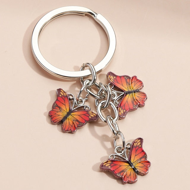 New Colorful Enamel Butterfly Keychain