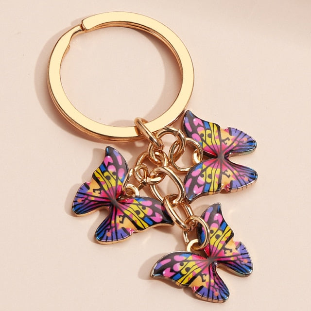 New Colorful Enamel Butterfly Keychain