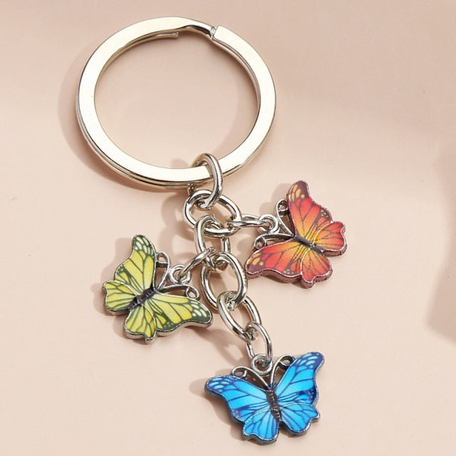 New Colorful Enamel Butterfly Keychain