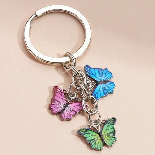 New Colorful Enamel Butterfly Keychain