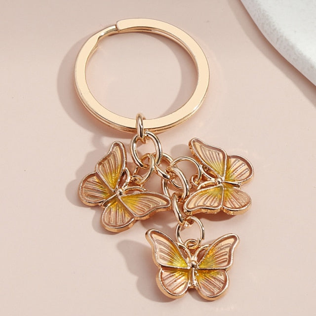 New Colorful Enamel Butterfly Keychain