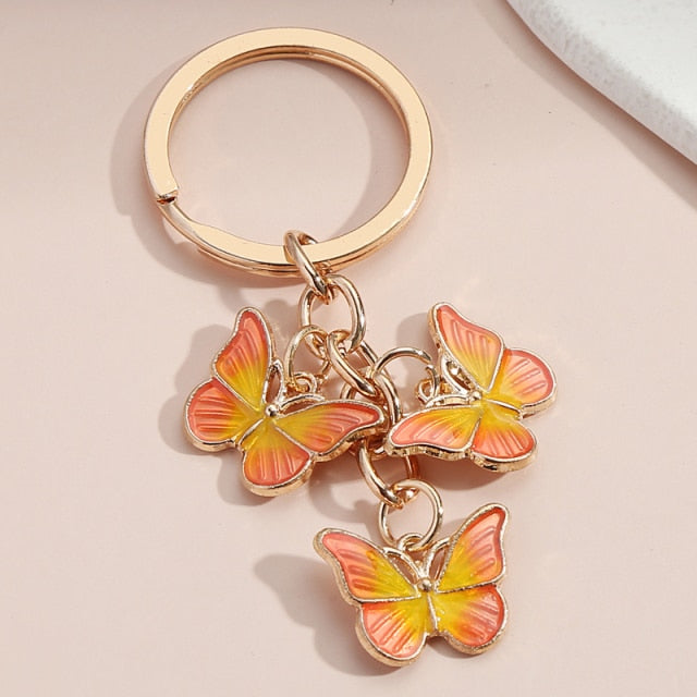 New Colorful Enamel Butterfly Keychain