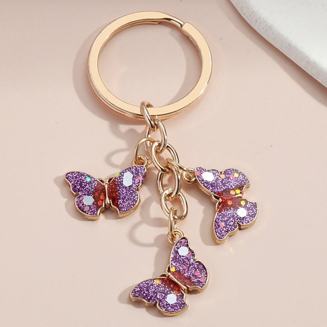 New Colorful Enamel Butterfly Keychain