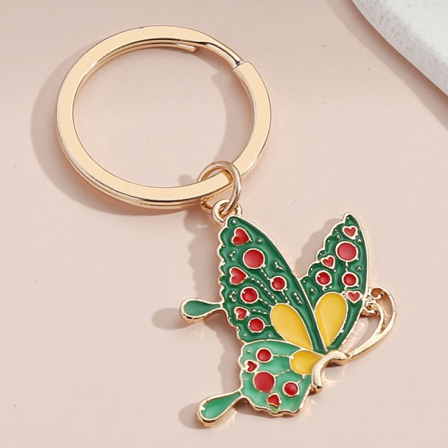 New Colorful Enamel Butterfly Keychain