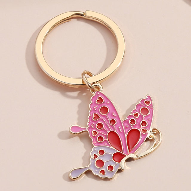 New Colorful Enamel Butterfly Keychain