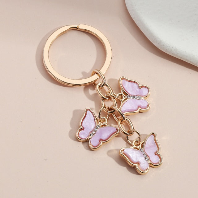 New Colorful Enamel Butterfly Keychain