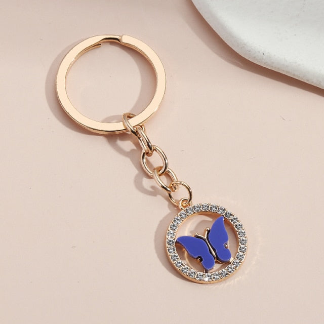 New Colorful Enamel Butterfly Keychain