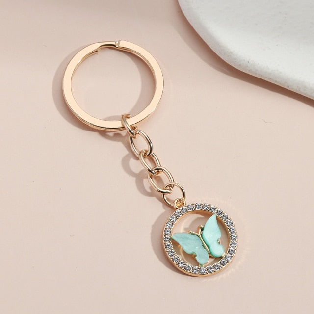 New Colorful Enamel Butterfly Keychain