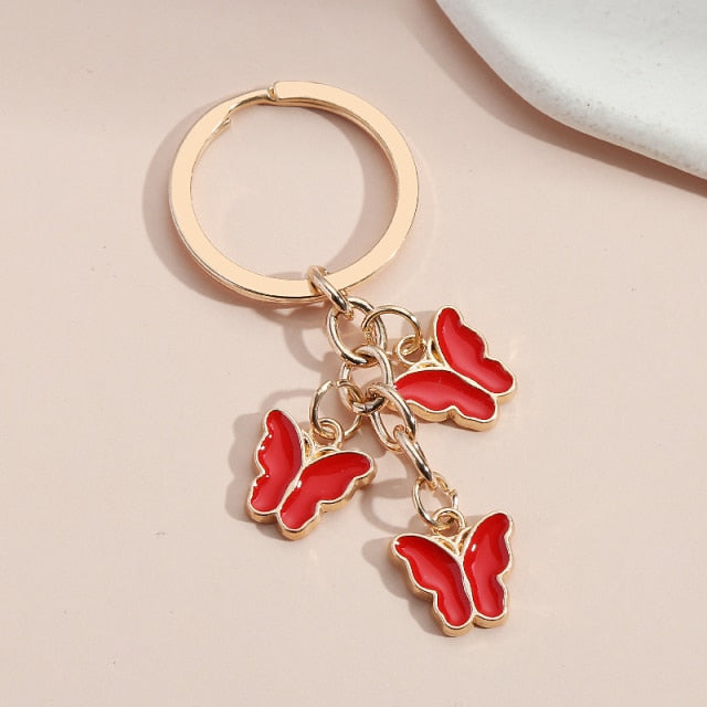 New Colorful Enamel Butterfly Keychain