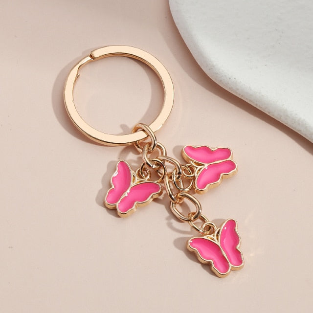 New Colorful Enamel Butterfly Keychain